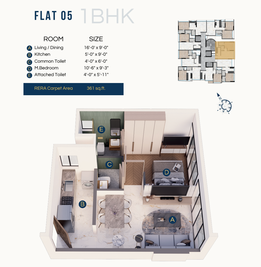 DTG Aurum Jogeshwari east 1bhk rera capert area plan